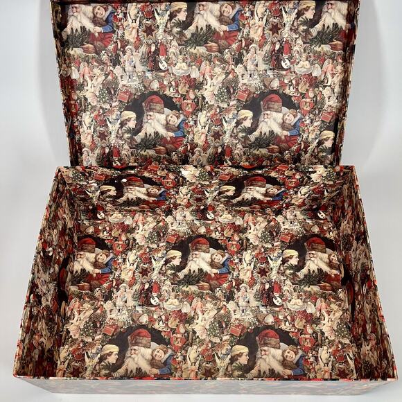 Tri-Coastal Design Large Storage Box - Old World Victorian Christmas Santa Angel - Picture 9 of 10